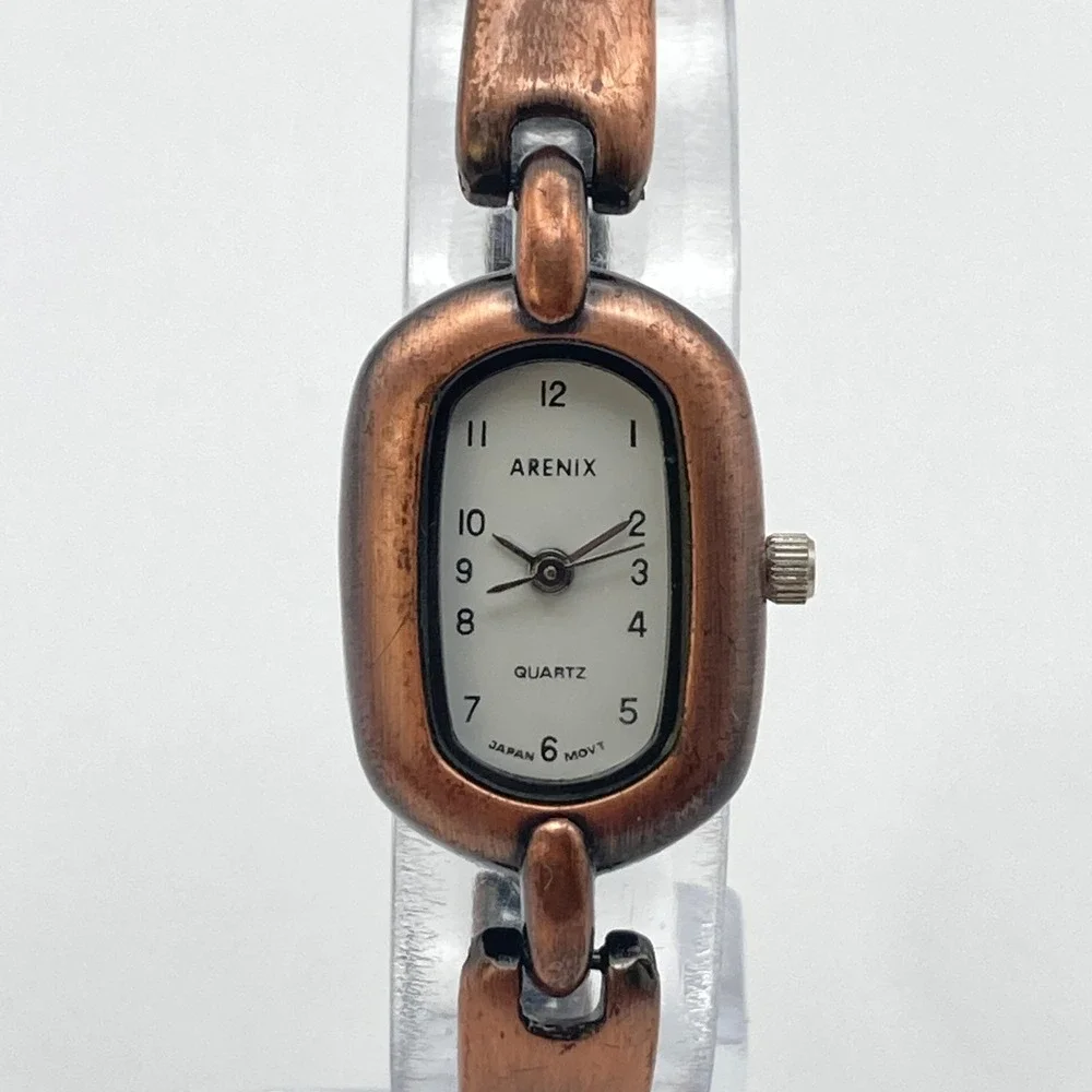 Arenix Women's Watch Copper Tone 18mm Oval New Battery SMALL 6